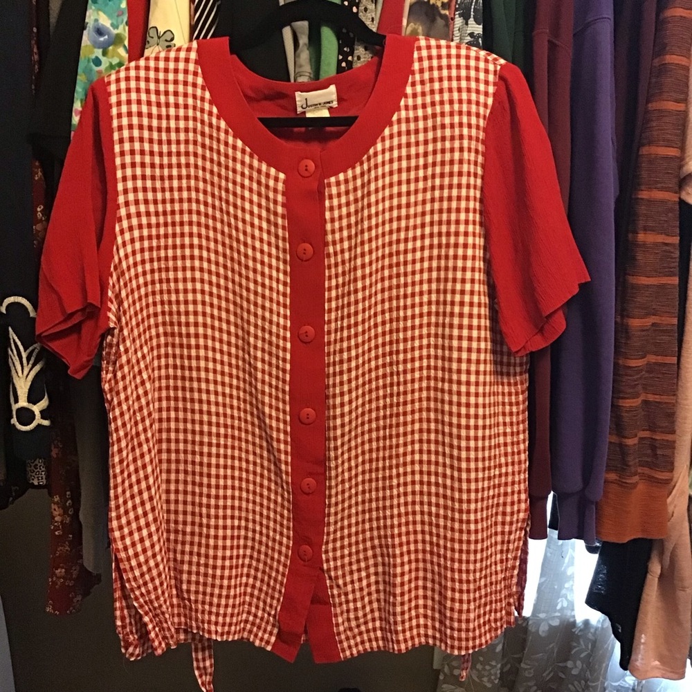 Gingham checked top